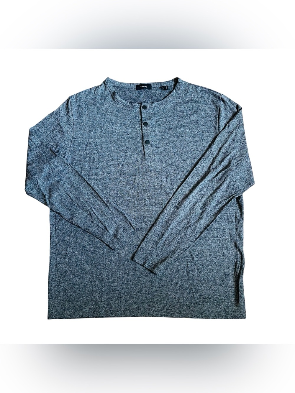 Theory Men's Gray Long-Sleeve Henley Shirt